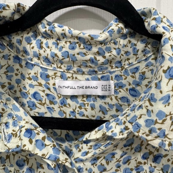 Faithfull‎ The Brand Brigitte Knot Shirt Blouse Top Size 10 Floral Multicolor - Picture 5 of 10